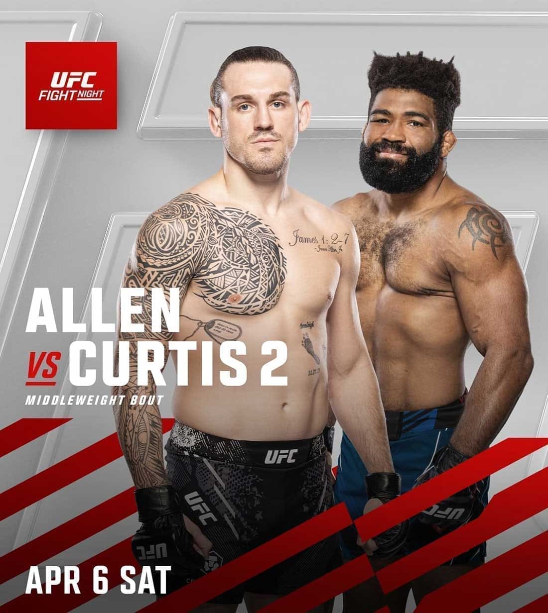 UFC Fight Night 240: Аллен - Кертис 2 дата проведения, кард, участники и результаты