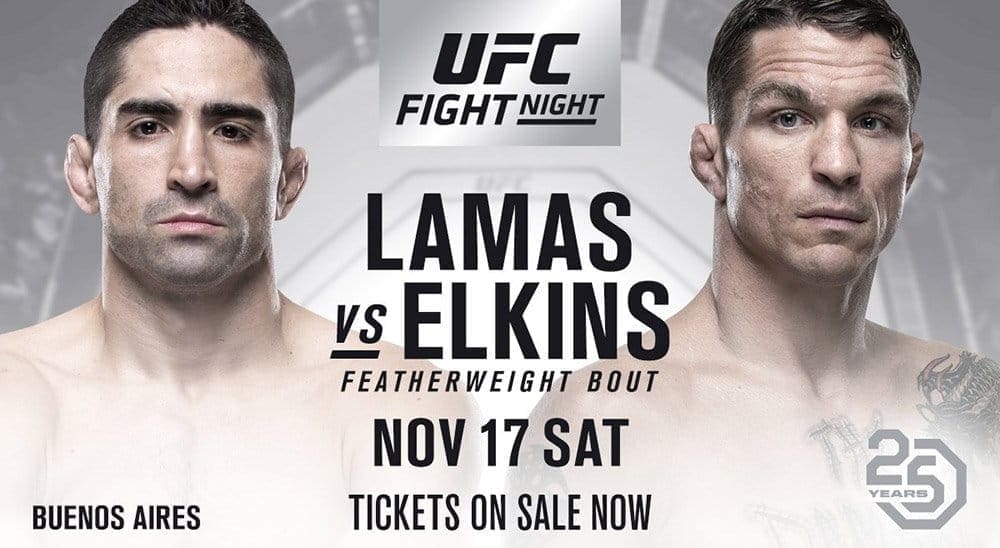 Рикардо Ламас против Даррена Элкинса на UFC Fight Night 140 в Аргентине