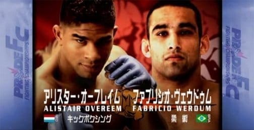 Видеоархив: Фабрисио Вердум против Алистара Оверима на турнире PRIDE в 2006 году