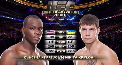 Видеоархив: Овинс Сент-Пру против Никиты Крылова на UFC 171 в Далласе