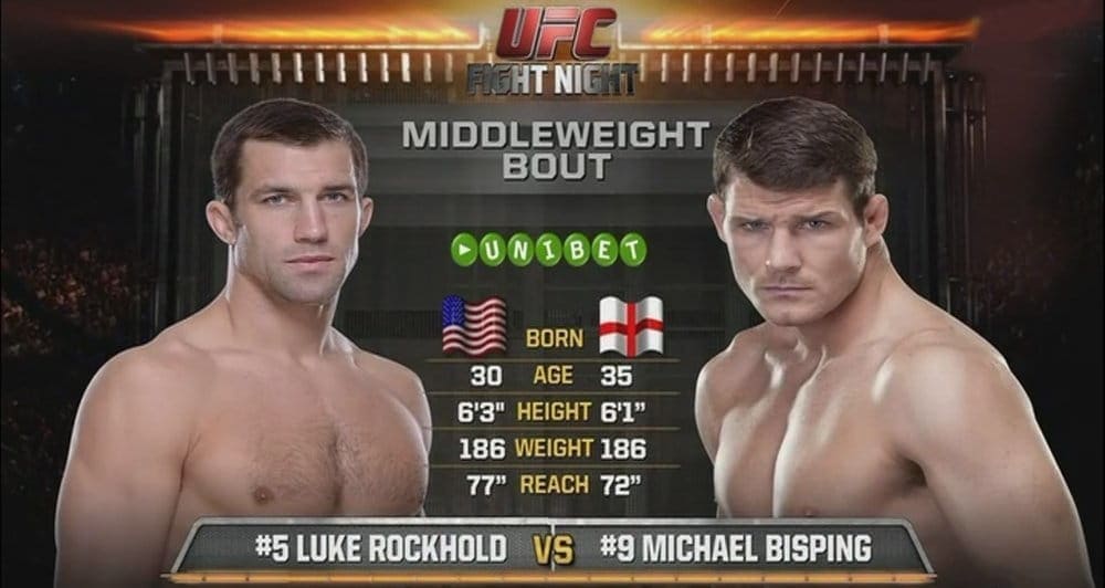 Видеоархив: Люк Рокхолд против Майкла Биспинга на UFC Fight Night 55 в Сиднее