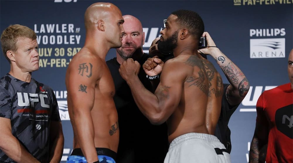 Матч-реванш Тайрона Вудли и Робби Лоулера возглавит турнир UFC on ESPN 4
