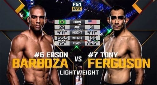 Видеоархив: Эдсон Барбоза против Тони Фергюсона на TUF 22 Finale в Лас-Вегасе