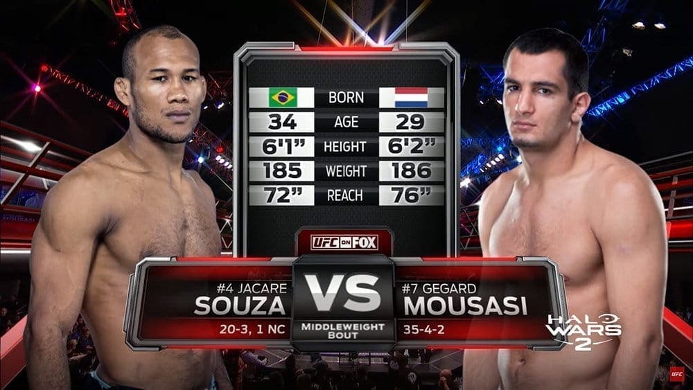 Видеоархив: Жакаре Соуза против Гегарда Мусаси на UFC Fight Night 50 в 2014 году