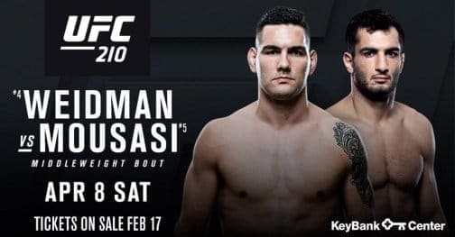 Гегард Мусаси против Криса Вайдмэна на UFC 210 в Буффало