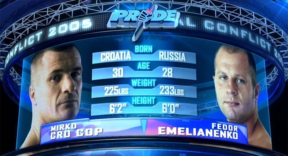 Федор Емельяненко против Мирко Кро Копа на турнире PRIDE в 2005 году