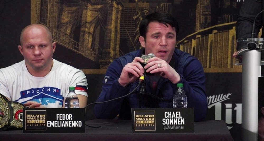 Чел Соннен и Вандерлей Сильва на пресс-конференции к турниру Bellator 180