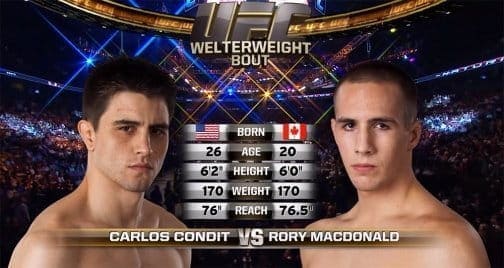 Видеоархив: Карлос Кондит против Рори МакДональда на UFC 115 в Ванкувере