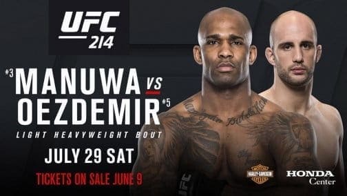 Джими Манува против Волкана Оездемира на UFC 214 в Анахайме