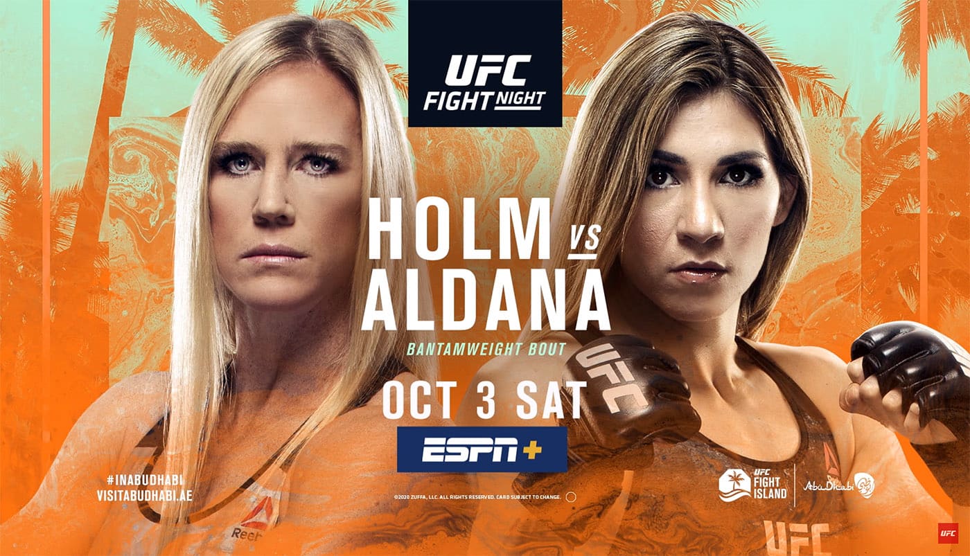UFC on ESPN 16: Холм - Алдана дата проведения, кард, участники и результаты