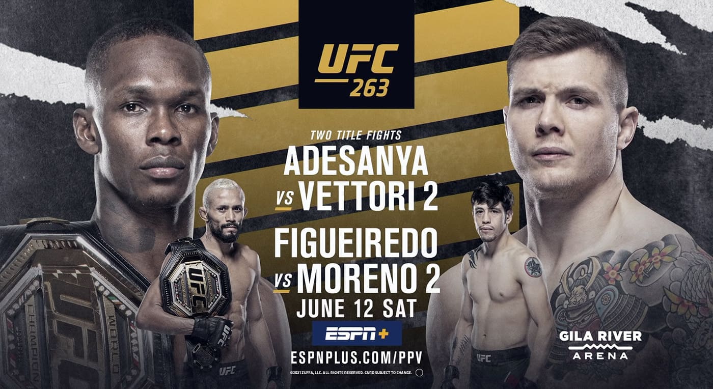 UFC 263: Адесанья - Веттори 2 дата проведения, кард, участники и результаты