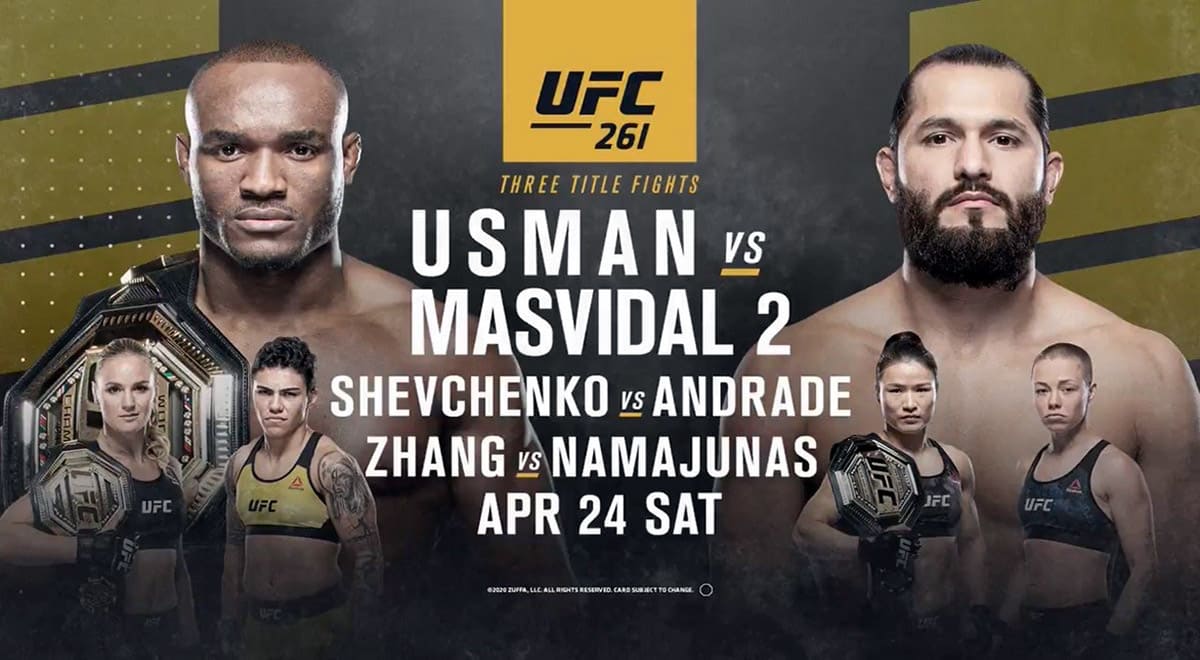 UFC 261: Усман - Масвидал 2 дата проведения, кард, участники и результаты