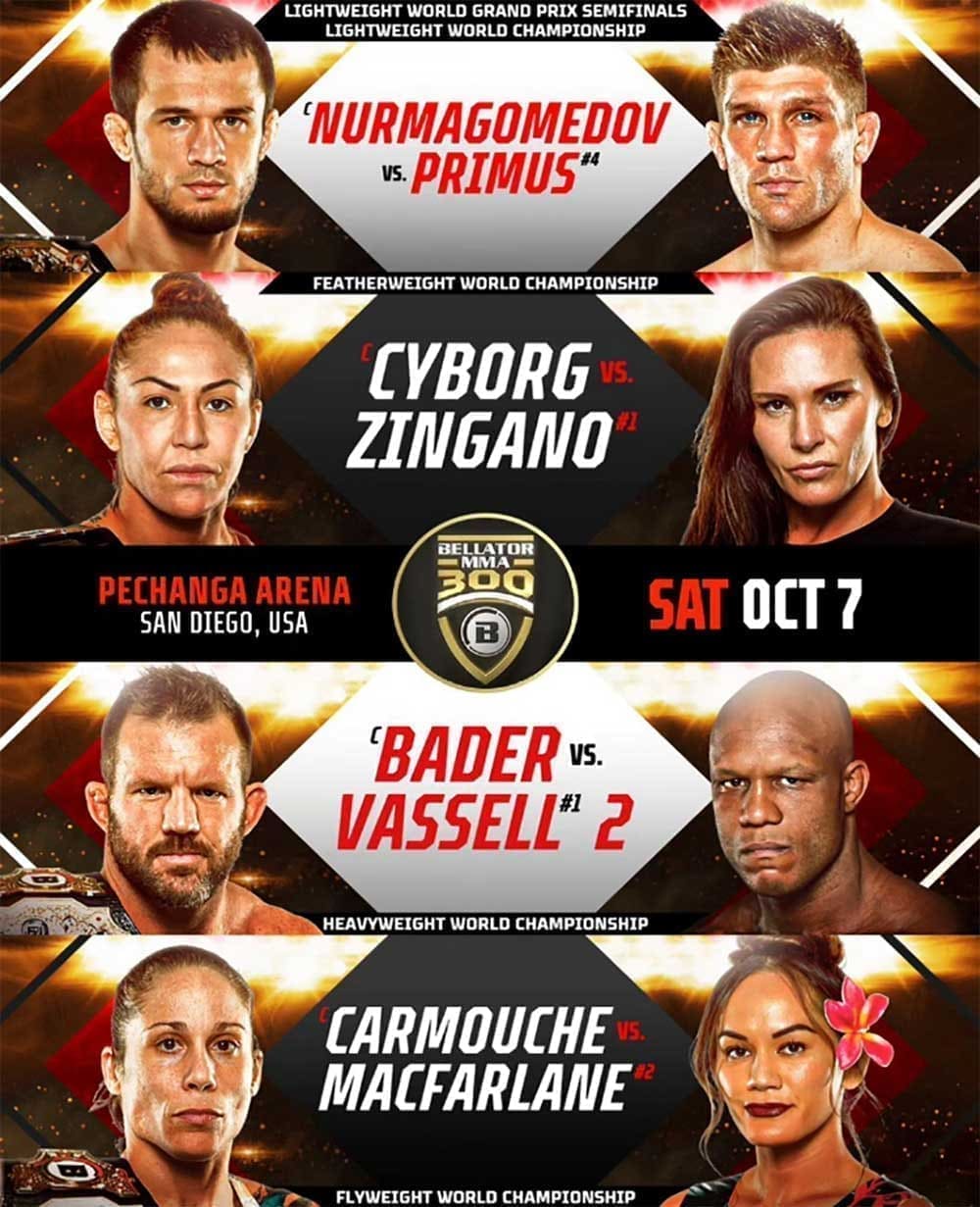 Bellator 300: Нурмагомедов - Примус дата проведения, кард, участники и результаты