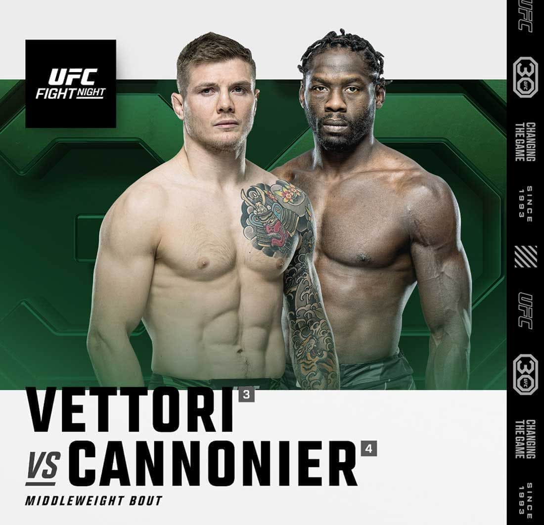 UFC on ESPN 47: Веттори - Каннонир дата проведения, кард, участники и результаты