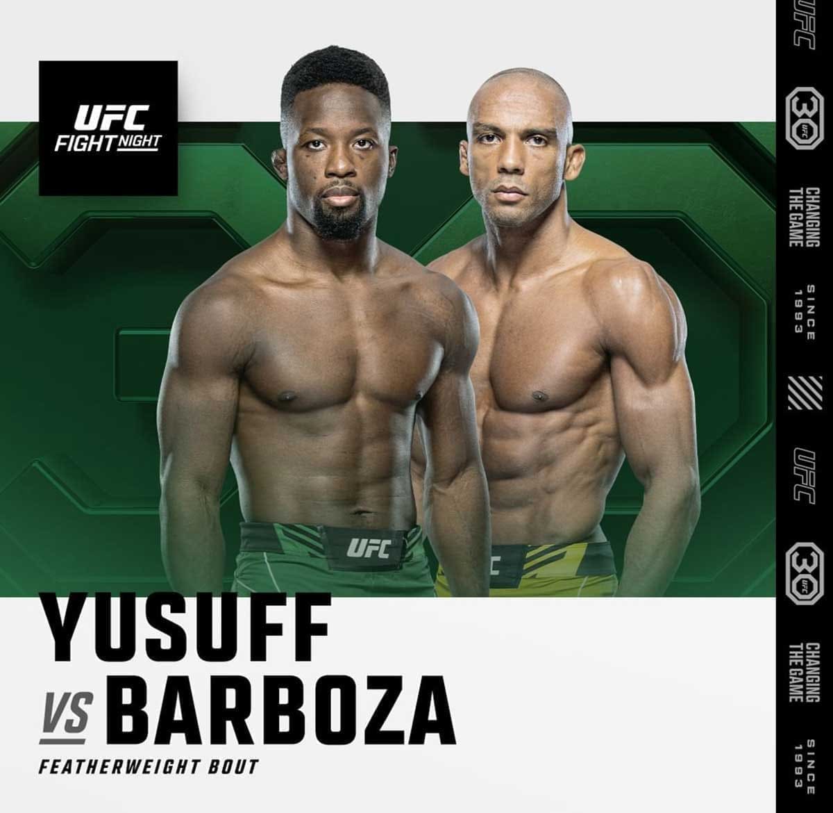 UFC Fight Night 230: Юсуфф - Барбоза дата проведения, кард, участники и результаты