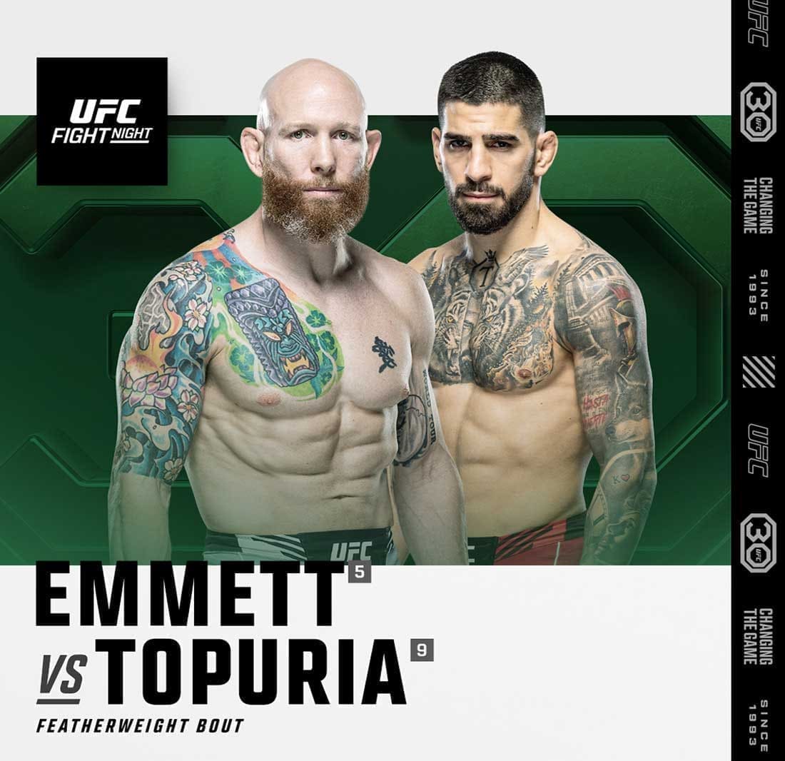UFC on ABC 5: Эмметт - Топурия дата проведения, кард, участники и результаты