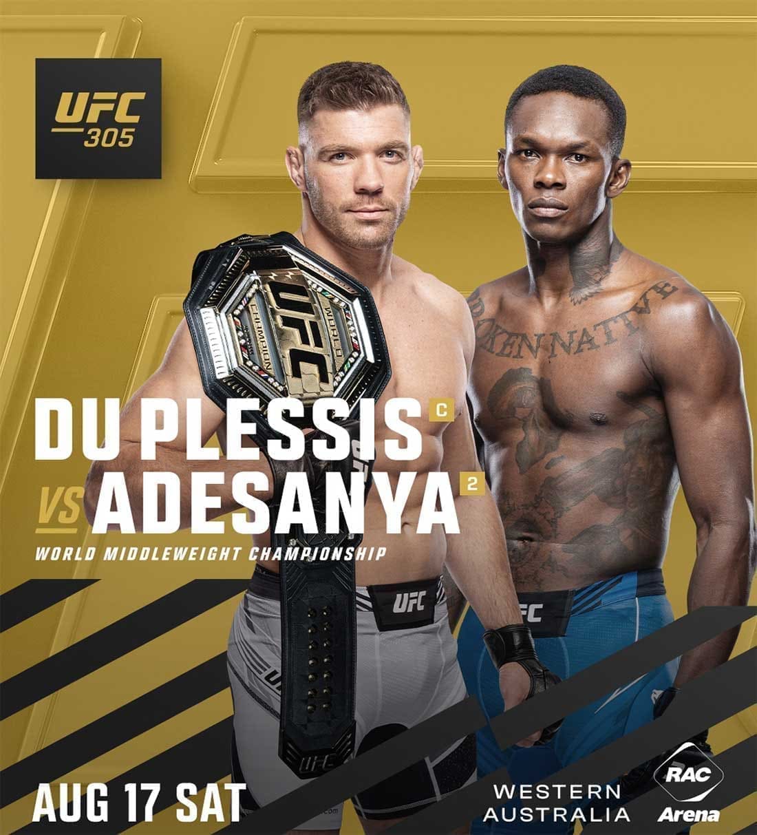 UFC 305: Дю Плесси - Адесанья дата проведения, кард, участники и результаты