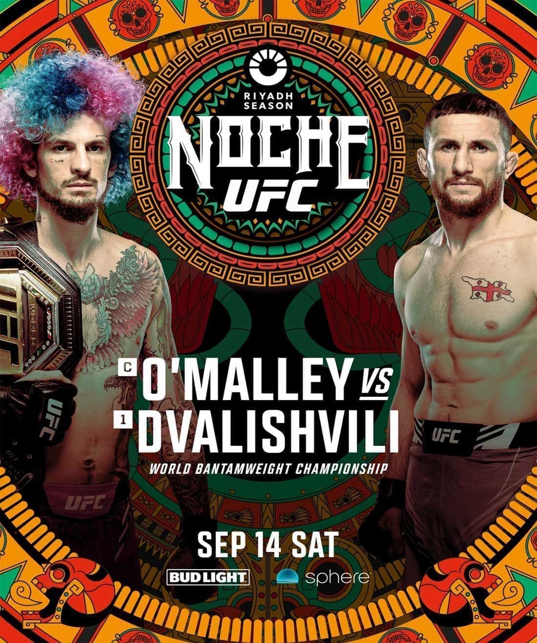 UFC 306 Noche: О’Мэлли - Двалишвили дата проведения, кард, участники и результаты