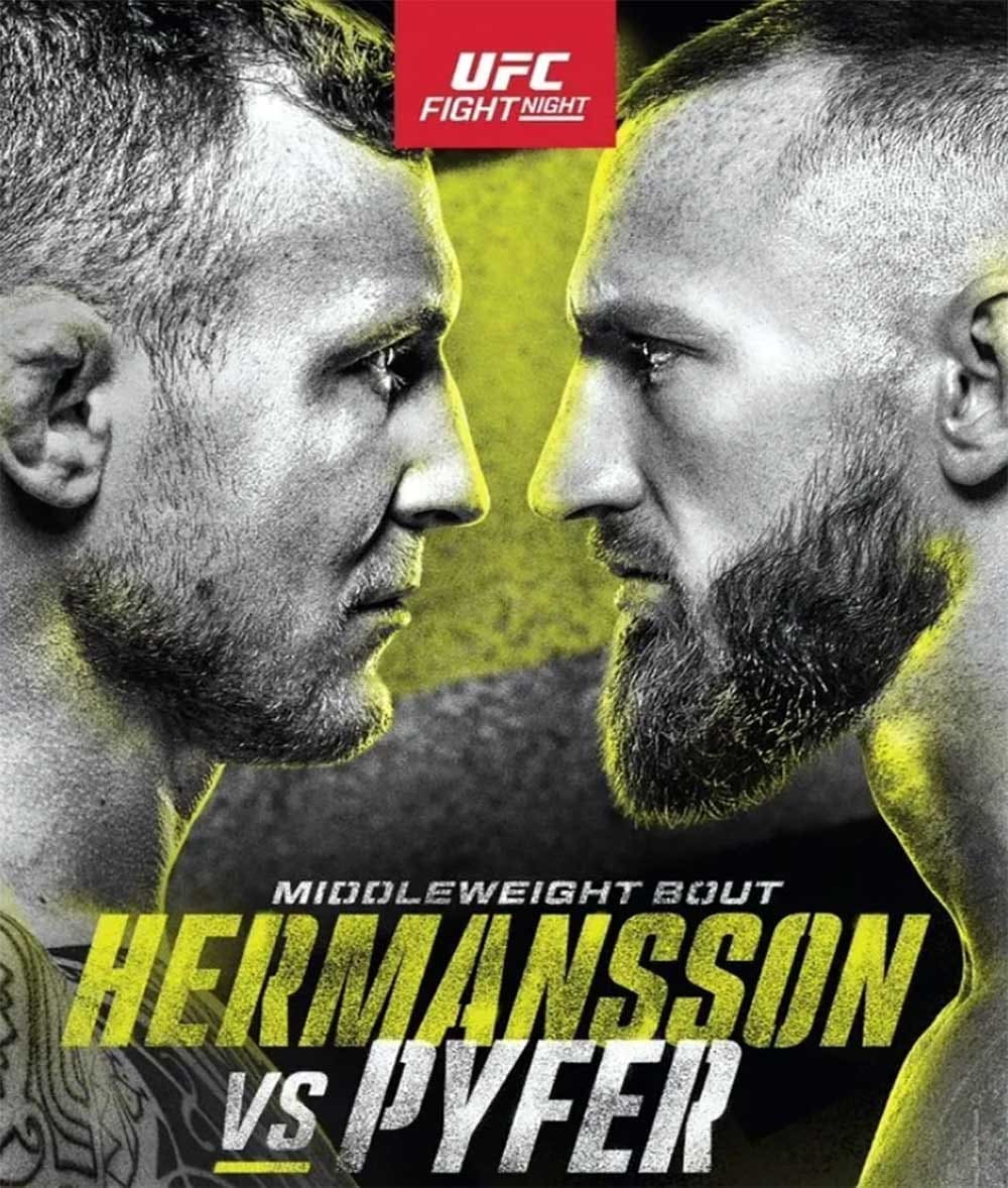 UFC Fight Night 236: Херманссон - Пайфер дата проведения, кард, участники и результаты