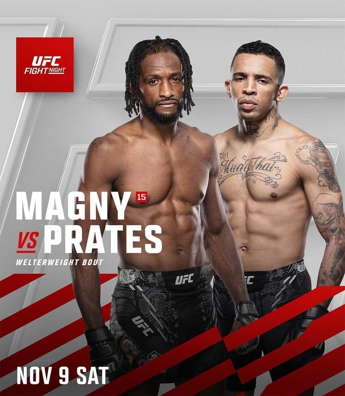 UFC Fight Night 247: Мэгни - Пратес дата проведения, кард, участники и результаты