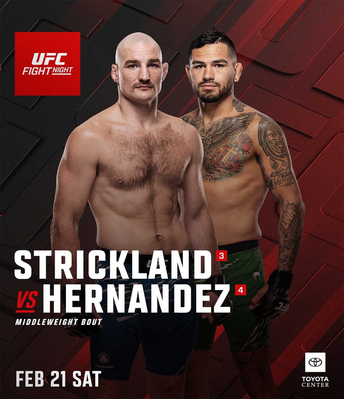 UFC Fight Night: Стрикленд – Эрнандес дата проведения, кард, участники и результаты