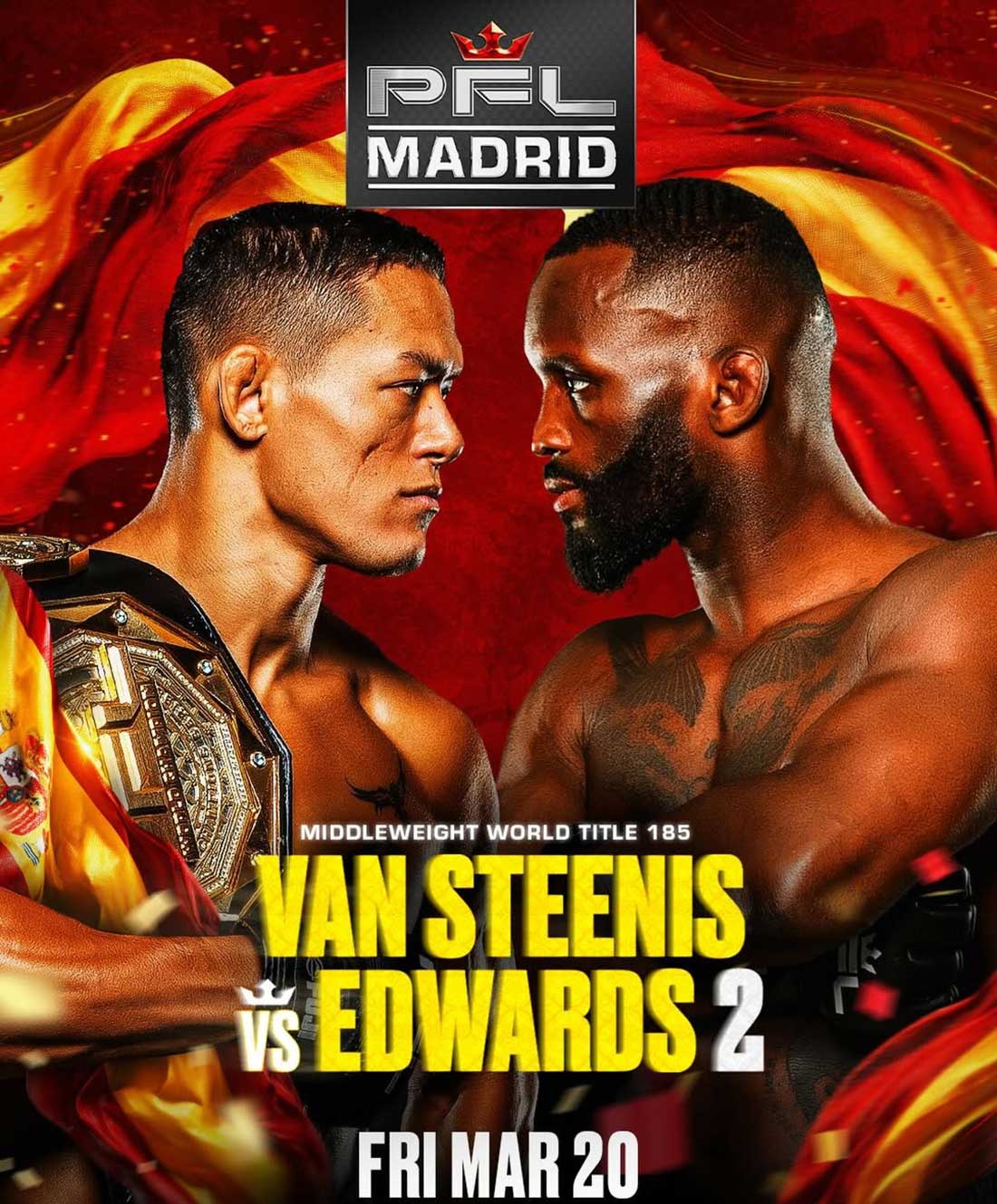 PFL Мадрид: Ван Стинис – Эдвардс 2 дата проведения, кард, участники и результаты