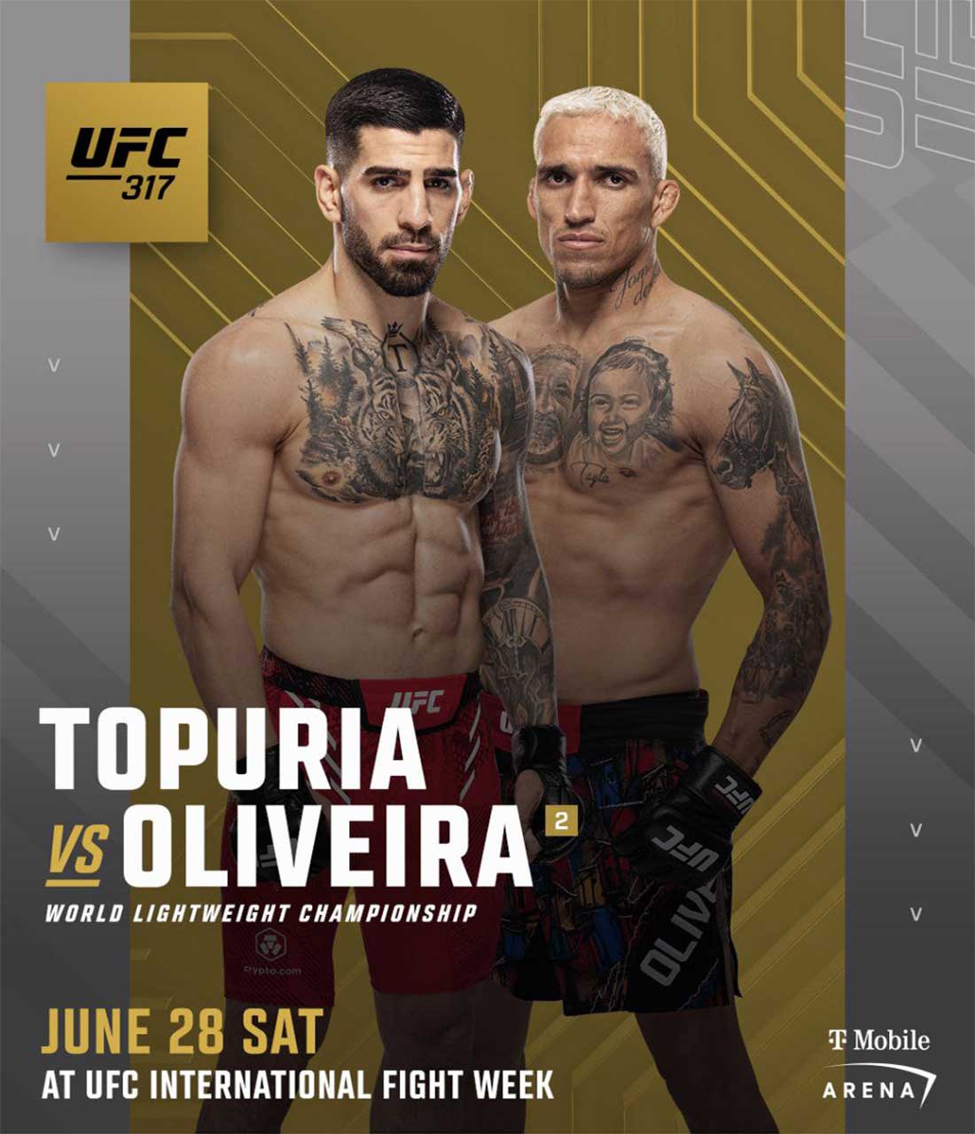 UFC 317: Топурия – Оливейра дата проведения, кард, участники и результаты