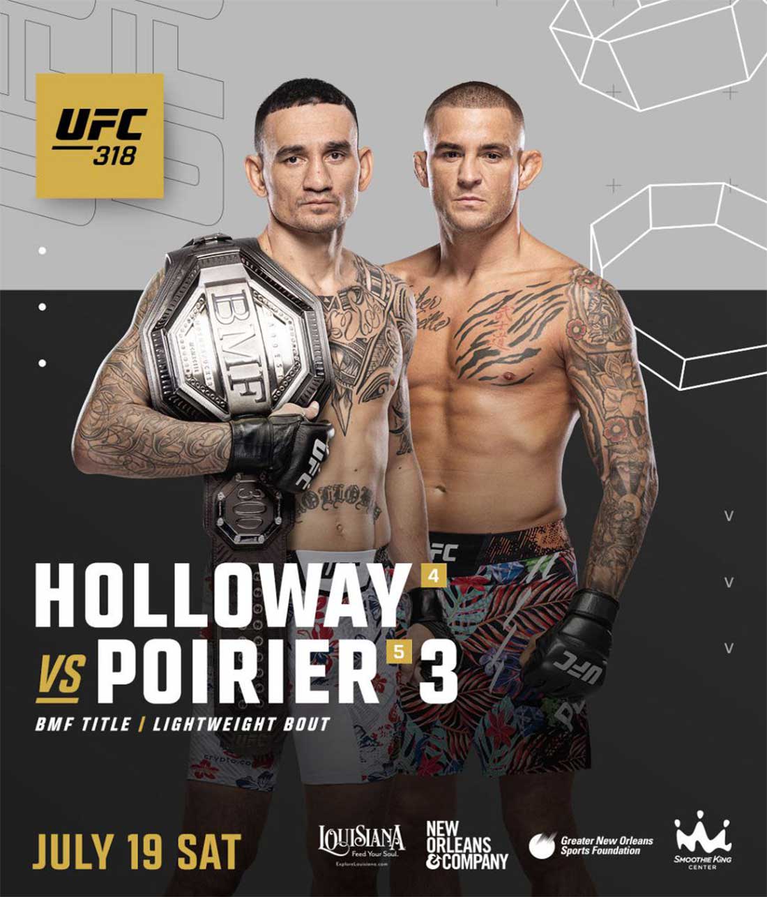 UFC 318: Холловэй – Порье 3 дата проведения, кард, участники и результаты