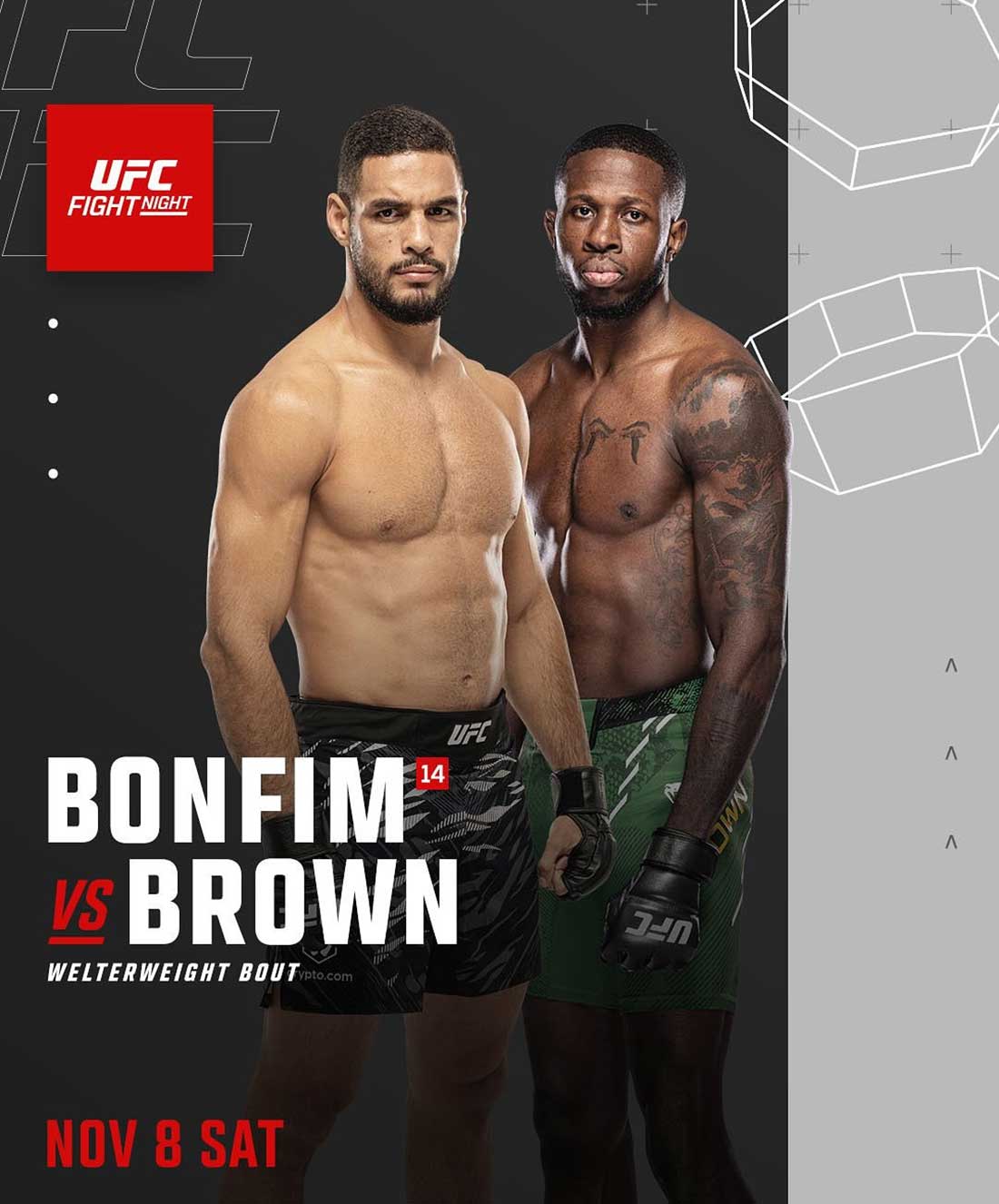 UFC Fight Night: Бонфим – Браун дата проведения, кард, участники и результаты