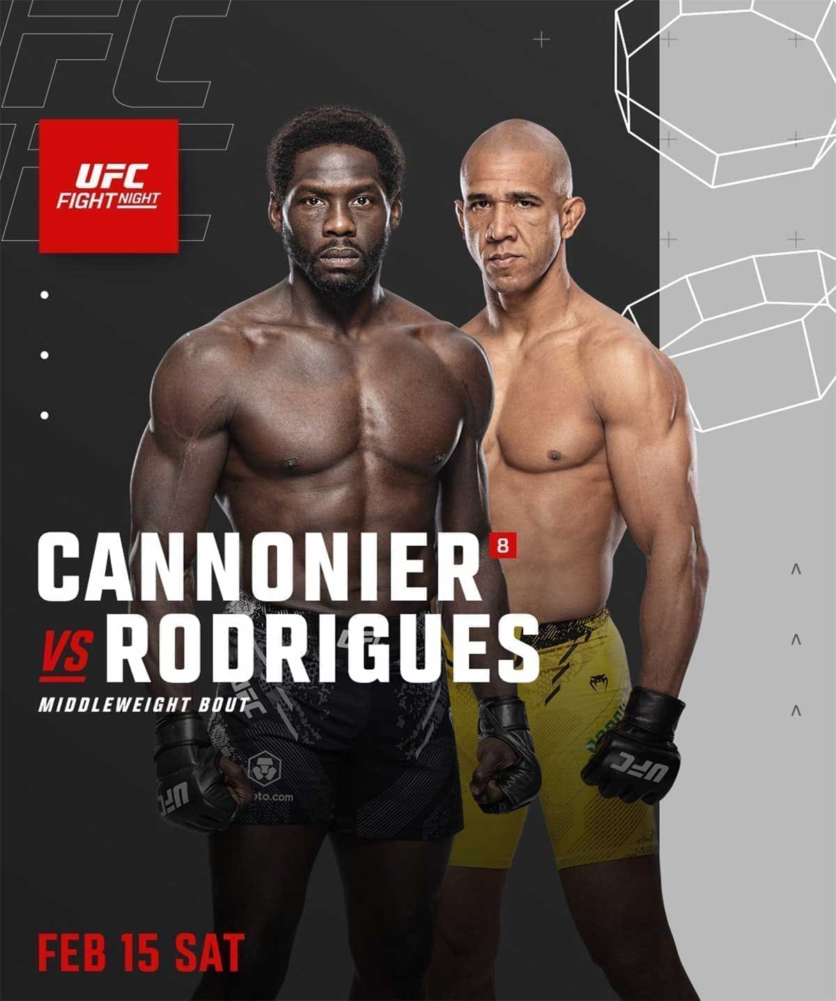 UFC Fight Night 251: Каннонир - Родригес дата проведения, кард, участники и результаты