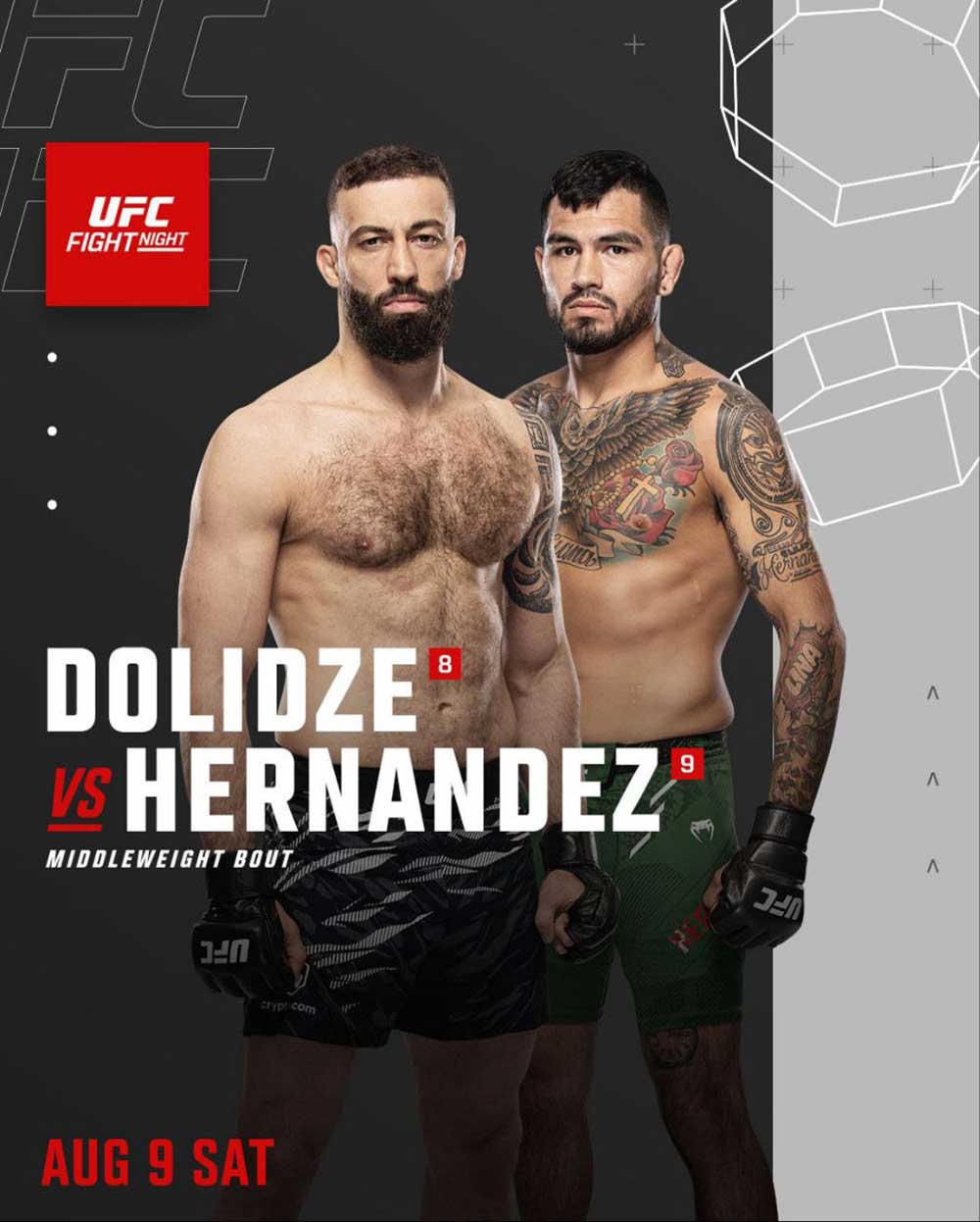 UFC on ESPN 72: Долидзе – Эрнандес дата проведения, кард, участники и результаты
