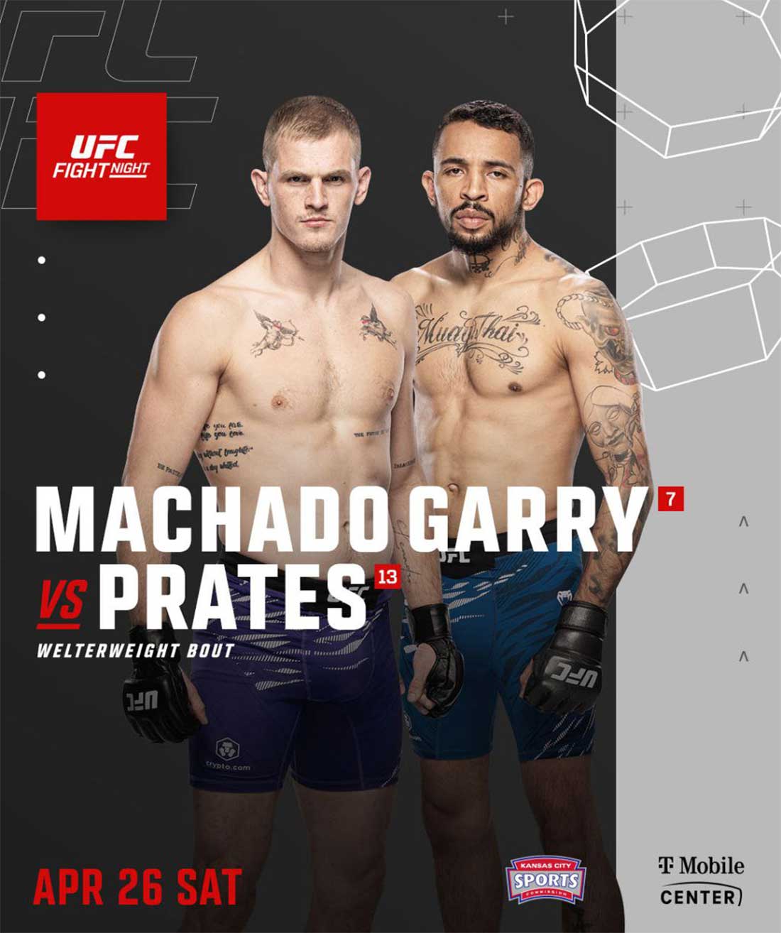 UFC on ESPN 66: Гэрри - Пратес дата проведения, кард, участники и результаты
