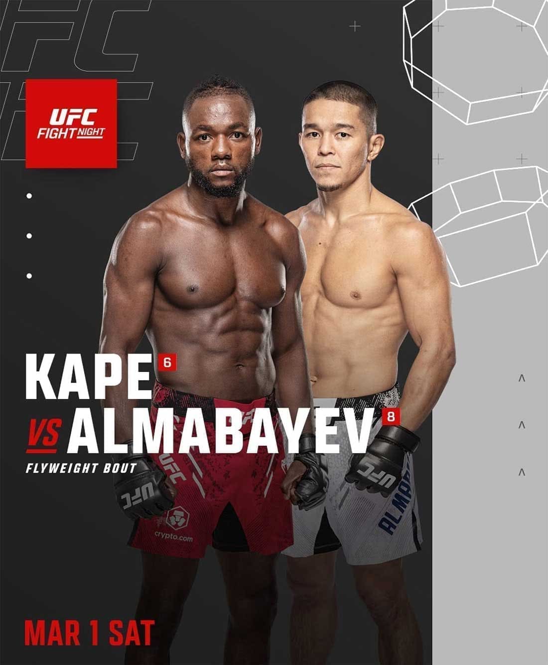 UFC Fight Night 253: Капе - Алмабаев дата проведения, кард, участники и результаты