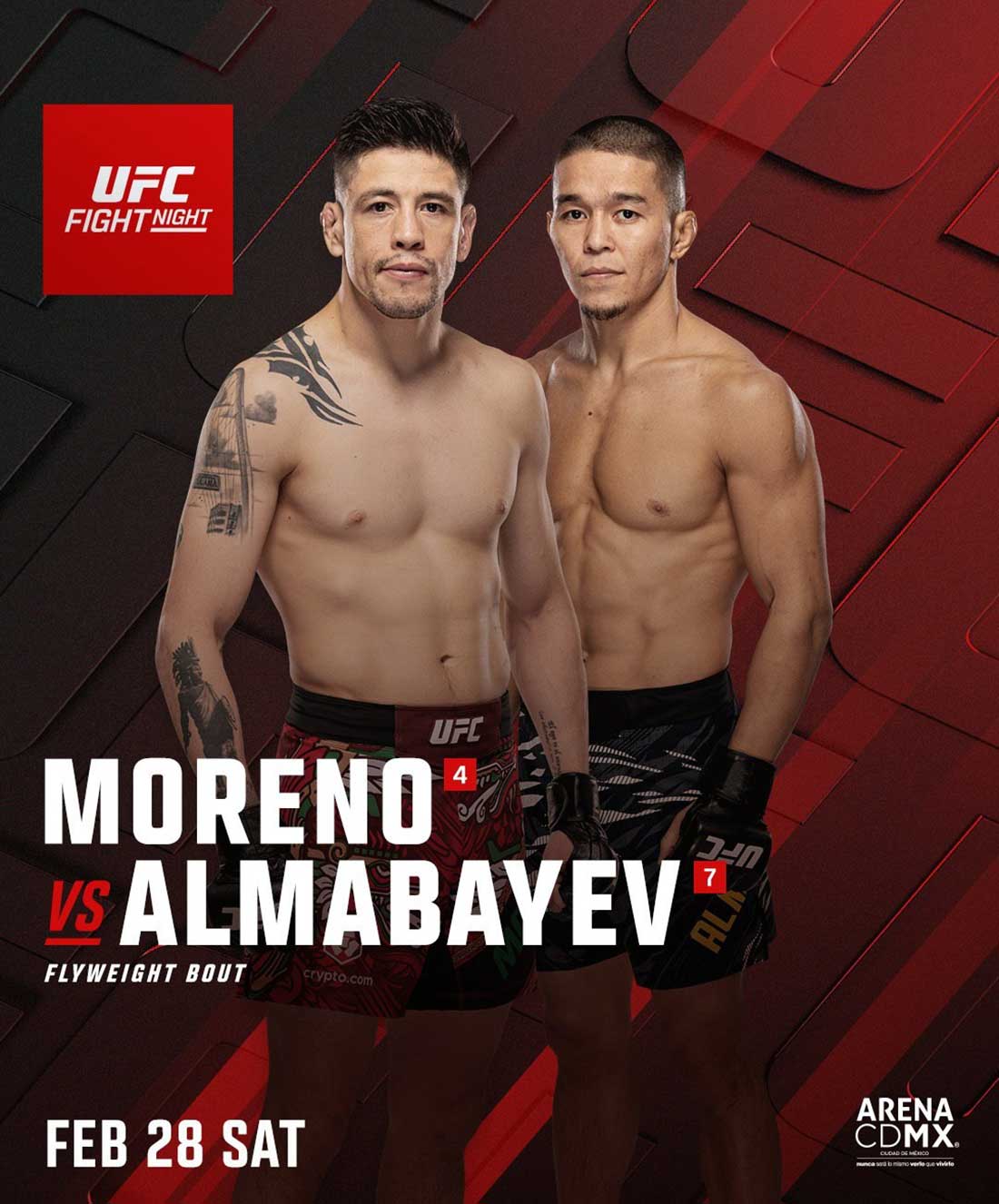 UFC Fight Night: Морено – Алмабаев дата проведения, кард, участники и результаты