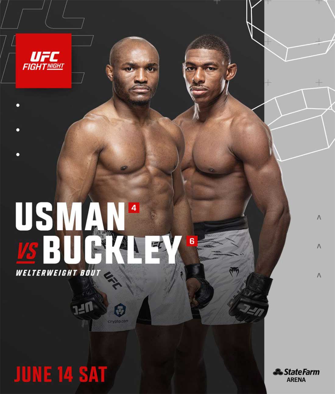 UFC on ESPN 69: Усман - Бакли дата проведения, кард, участники и результаты