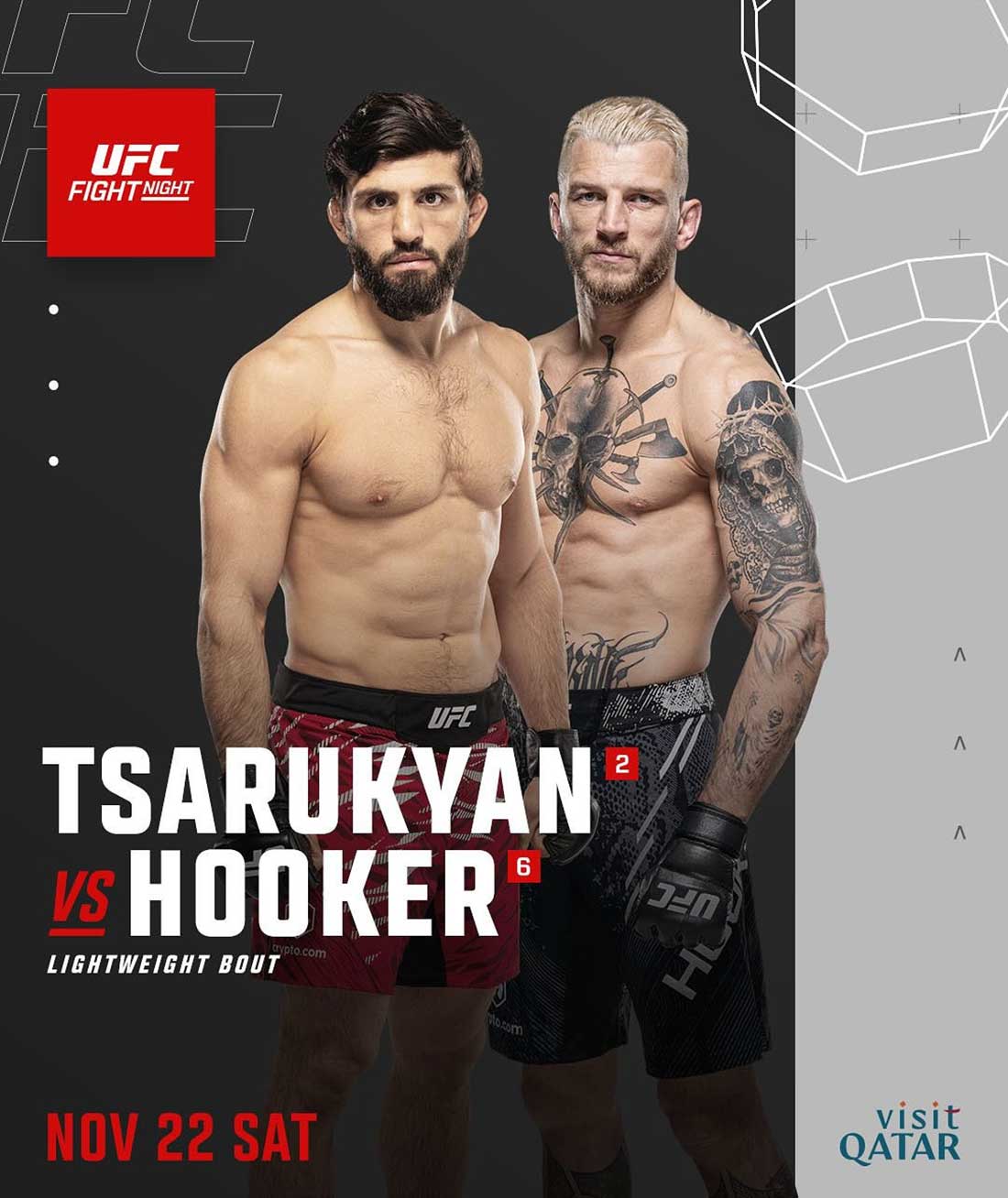 UFC Fight Night 265: Царукян – Хукер дата проведения, кард, участники и результаты