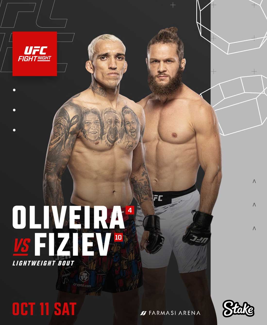 UFC Fight Night: Оливейра – Физиев дата проведения, кард, участники и результаты