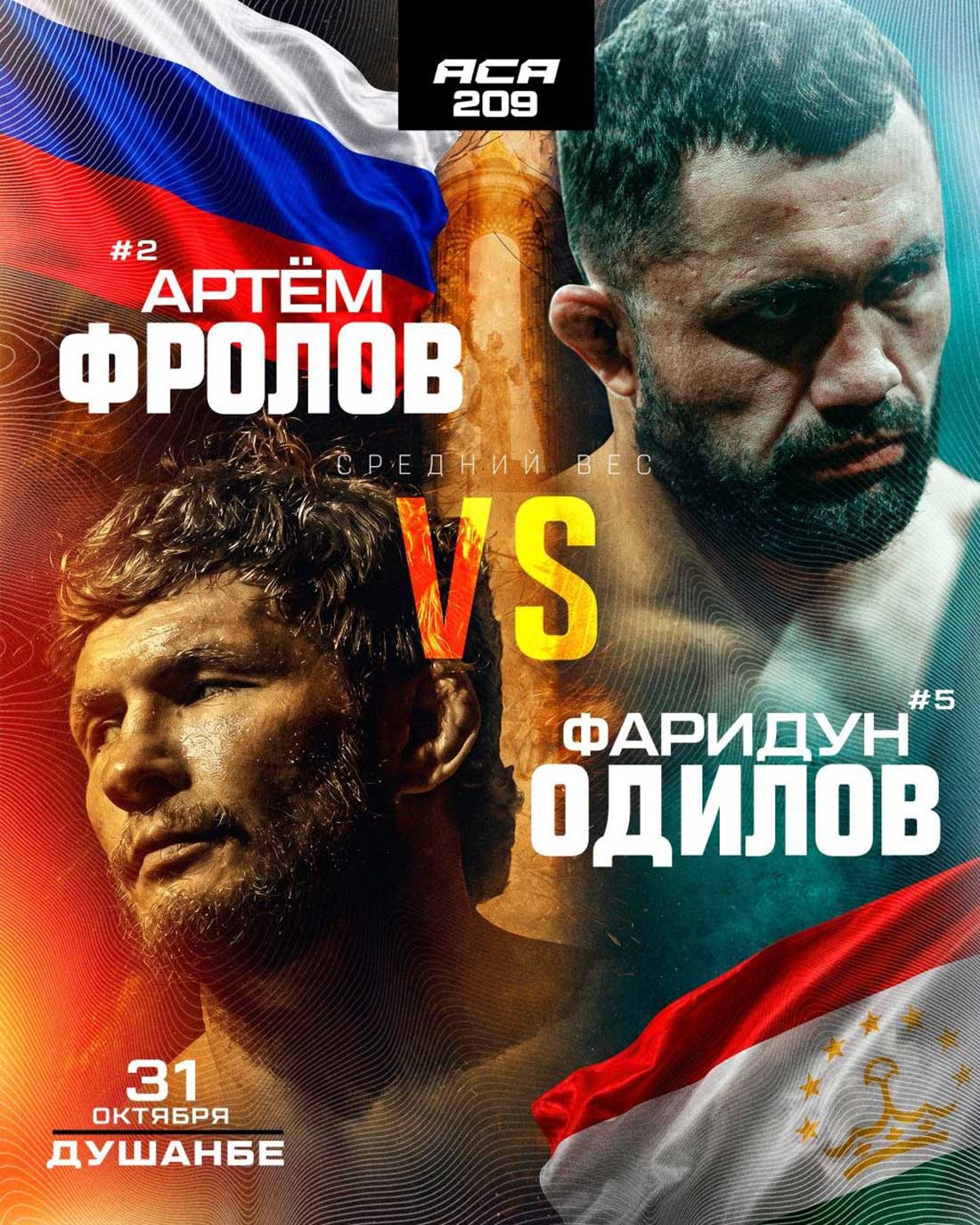 ACA 209: Фролов – Одилов, дата проведения, кард, участники и результаты