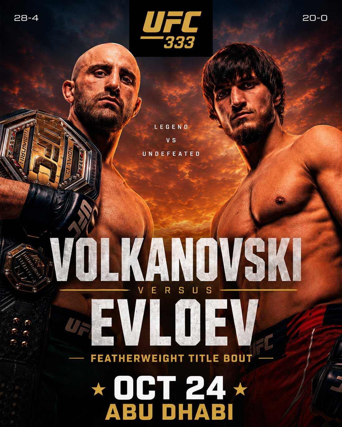 UFC 333: Волановски – Евлоев, дата проведения, кард, участники и результаты