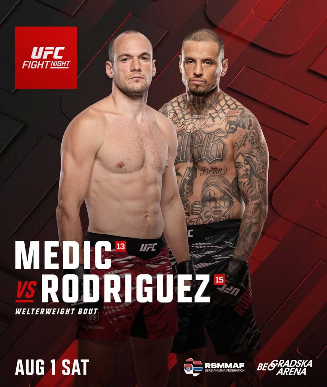 UFC Fight Night 283: Медич – Родригес, дата проведения, кард, участники и результаты