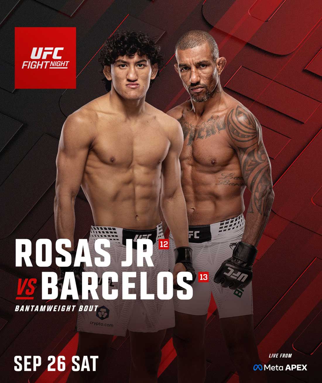 UFC Fight Night 289: Росас Джуниор – Барселос, дата проведения, кард, участники и результаты