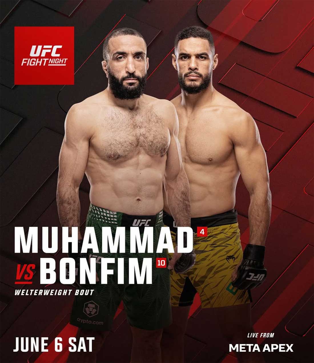 UFC Fight Night 278: Мухаммад – Бонфим, дата проведения, кард, участники и результаты