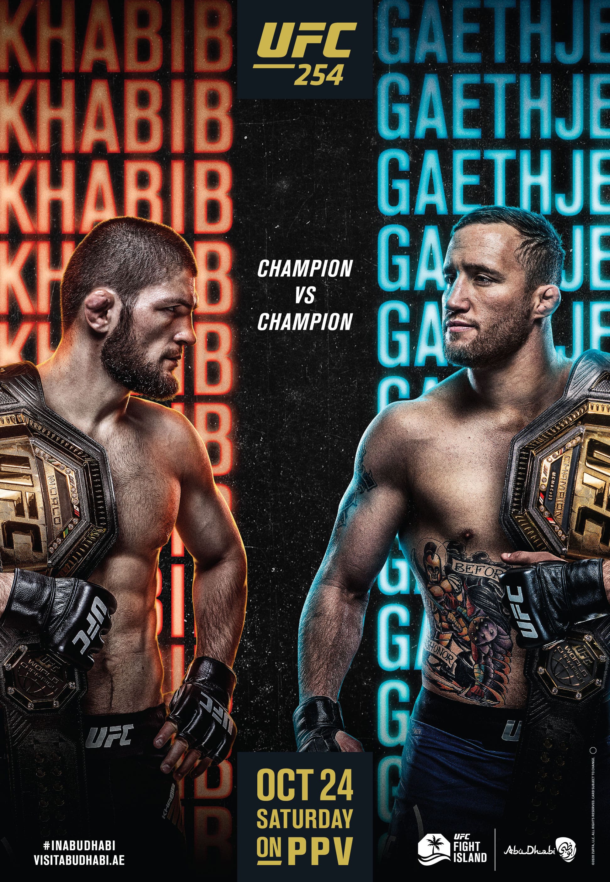 UFC 254 Official Poster Revealed: Khabib - Gaethje