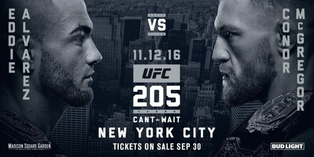 Эдди Альварес против Конора МакГрегора на UFC 205 в Нью-Йорке