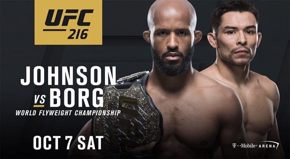 Поединок Деметриуса Джонсона и Рея Борга состоится на UFC 216 в Лас-Вегасе