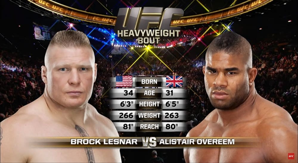 Видеоархив: Алистар Оверим против Брока Леснара на UFC 141 в 2011 году