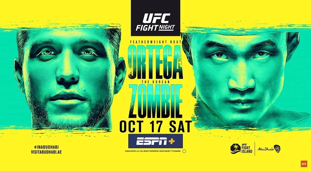Прямая трансляция UFC Fight Night 180: Ортега vs Корейский Зомби