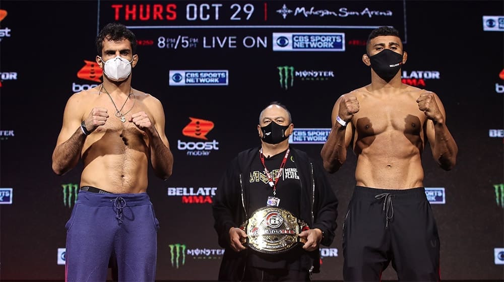 Douglas Lima and Gegard Mousasi successfully weighed in ahead of the Bellator 250 title fight.