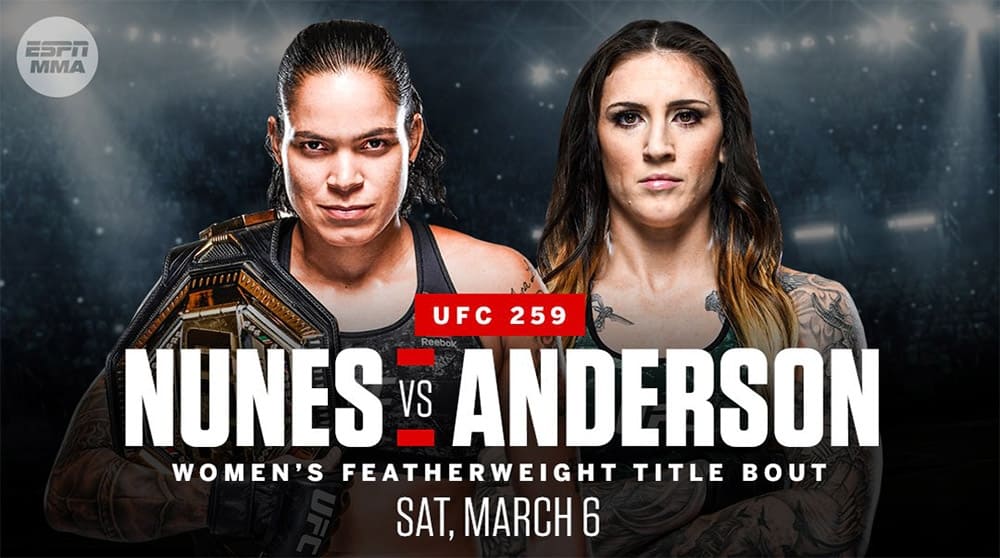 Бой Аманды Нунес и Меган Андерсон состоится 6 марта на UFC 259