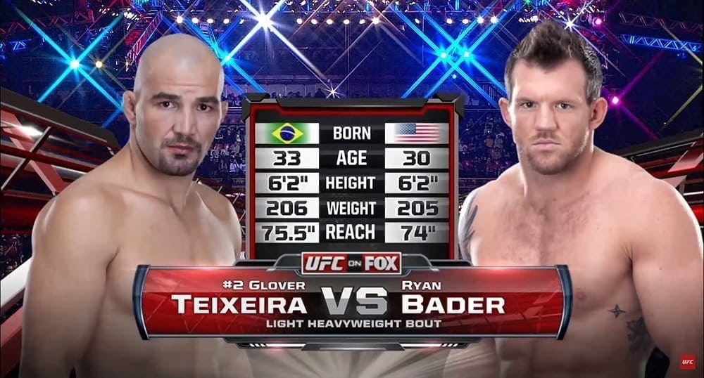 Видеоархив: Гловер Тейшейра против Райана Бэйдера на UFC Fight Night 28 в 2013 году